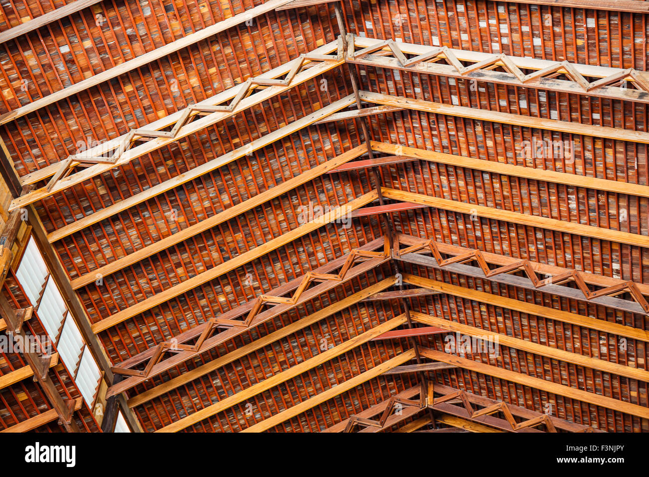 Wooden roof structure Stock Photo - Alamy