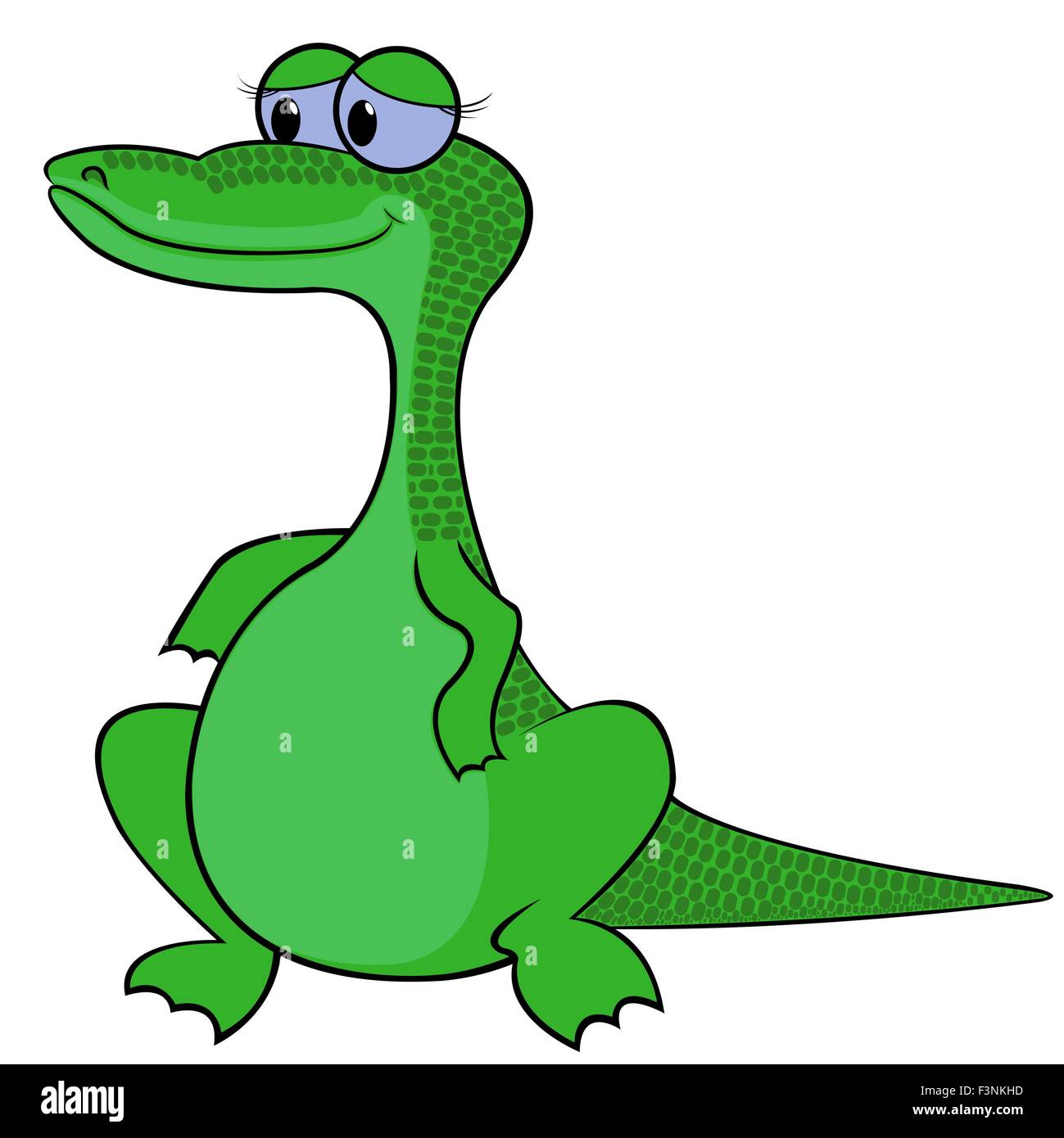 Crocodile isolated on white background. Hand drawing cartoon vector  illustration Stock Vector Image & Art - Alamy