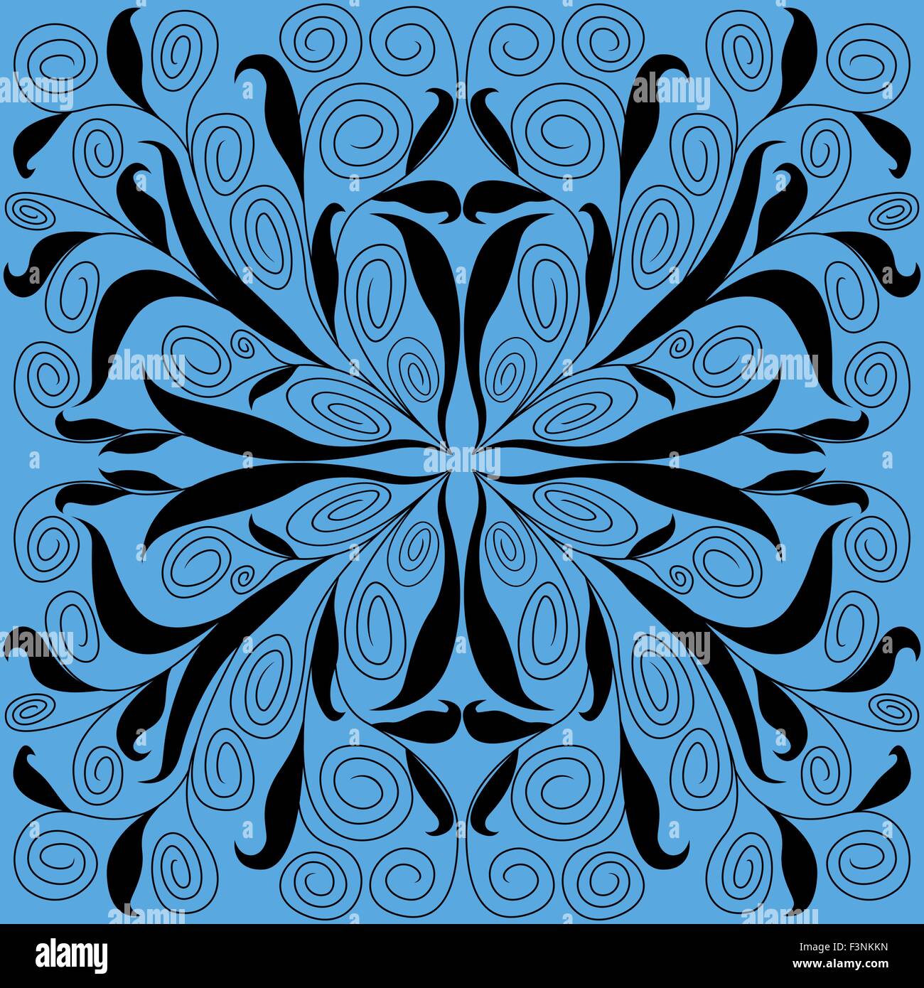 Abstract floral hand drawing vector symmetrical pattern Stock Vector Abstract floral hand drawing vector symmetrical pattern Stock Vector