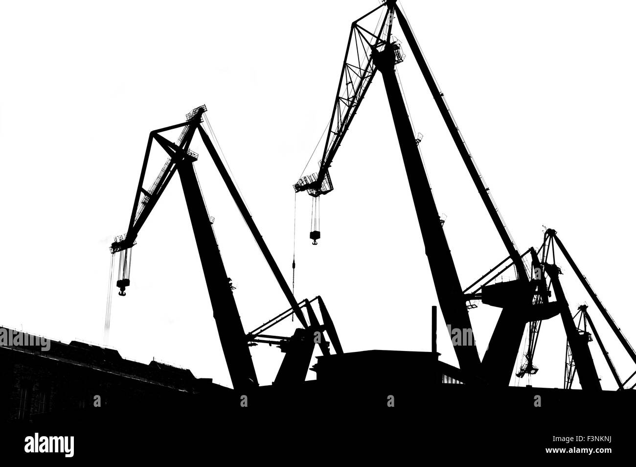 Shipping container cranes Black and White Stock Photos & Images - Alamy