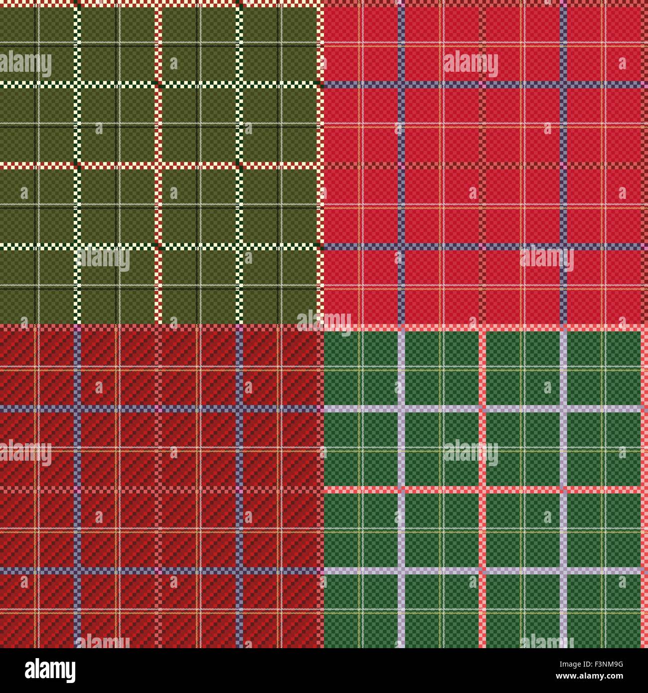 Four seamless checkered vector patterns with various tinctures Stock ...