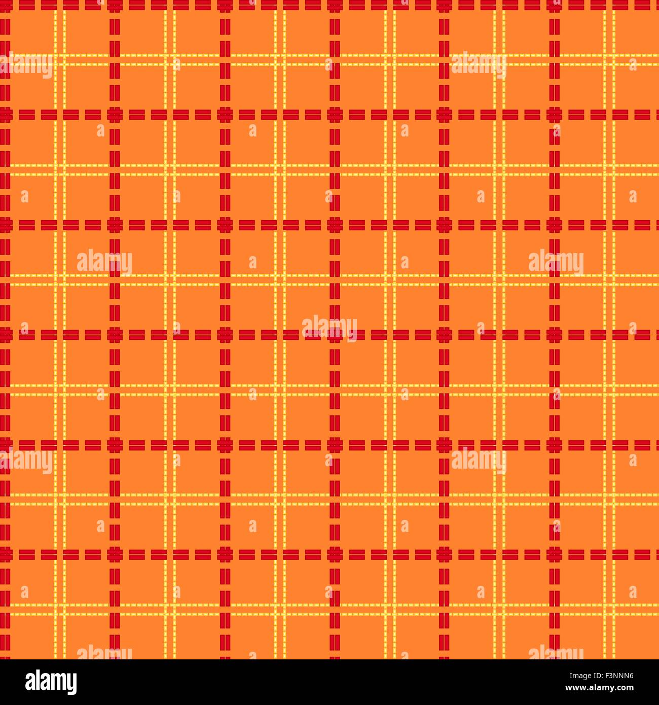 Bright orange seamless mesh vector pattern with single and double ...