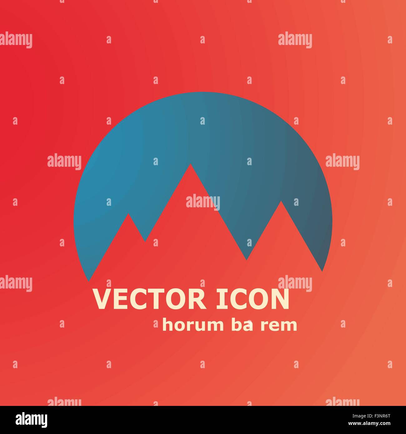 Vector mountains and sun icon Stock Vector Image & Art - Alamy
