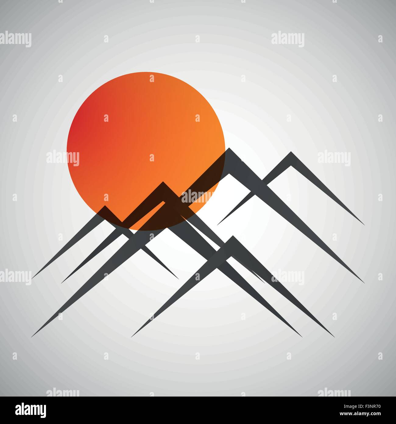 Vector mountains and sun icon Stock Vector Image & Art - Alamy