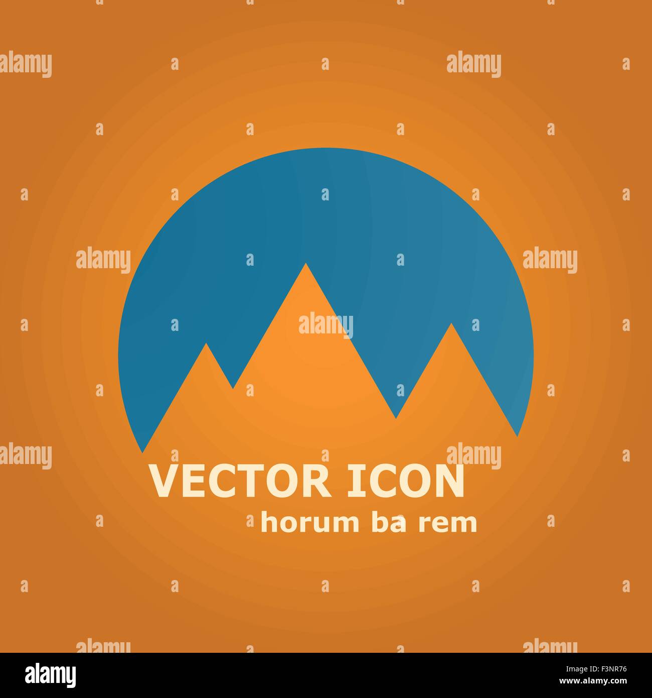 Vector mountains and sun icon Stock Vector Image & Art - Alamy