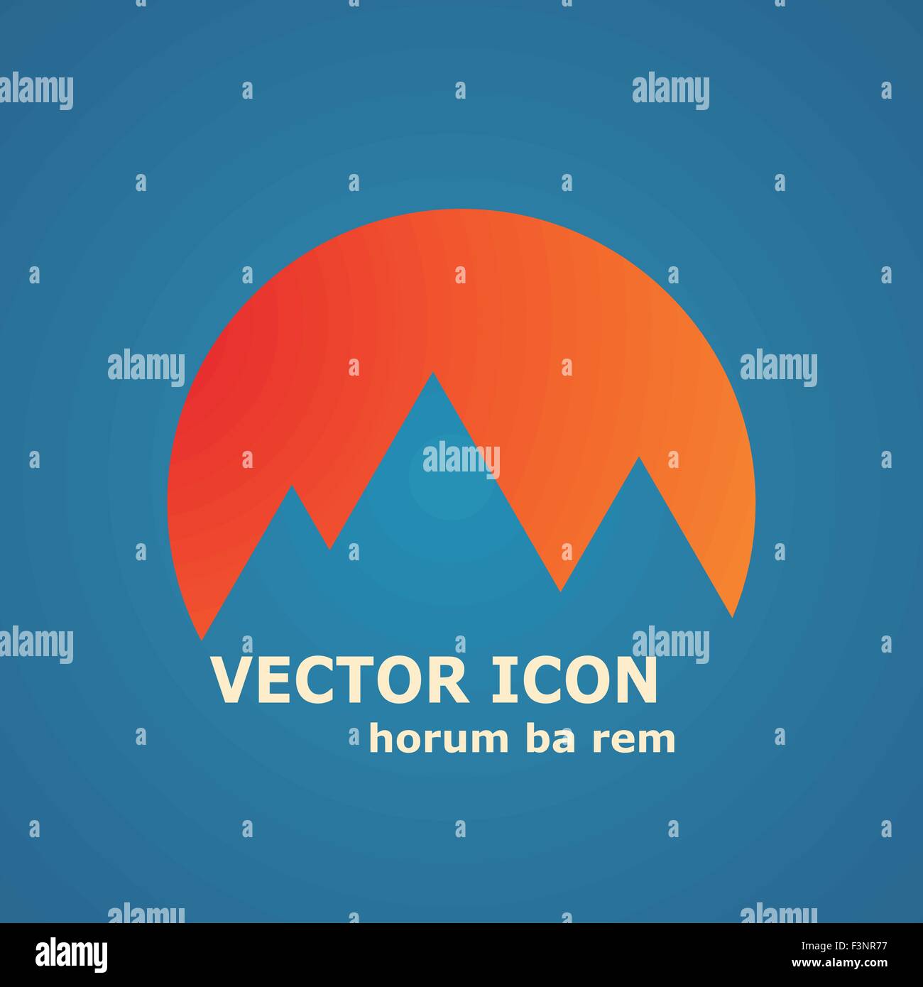 Vector mountains and sun icon Stock Vector Image & Art - Alamy