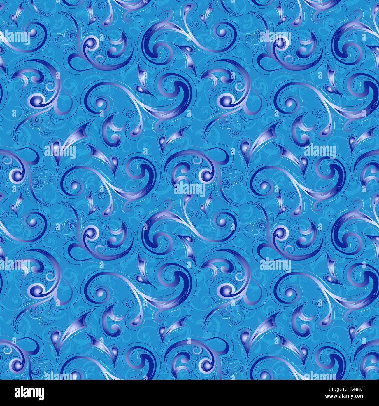 Seamless pattern for winter motifs with blue hues, hand drawing vector ...