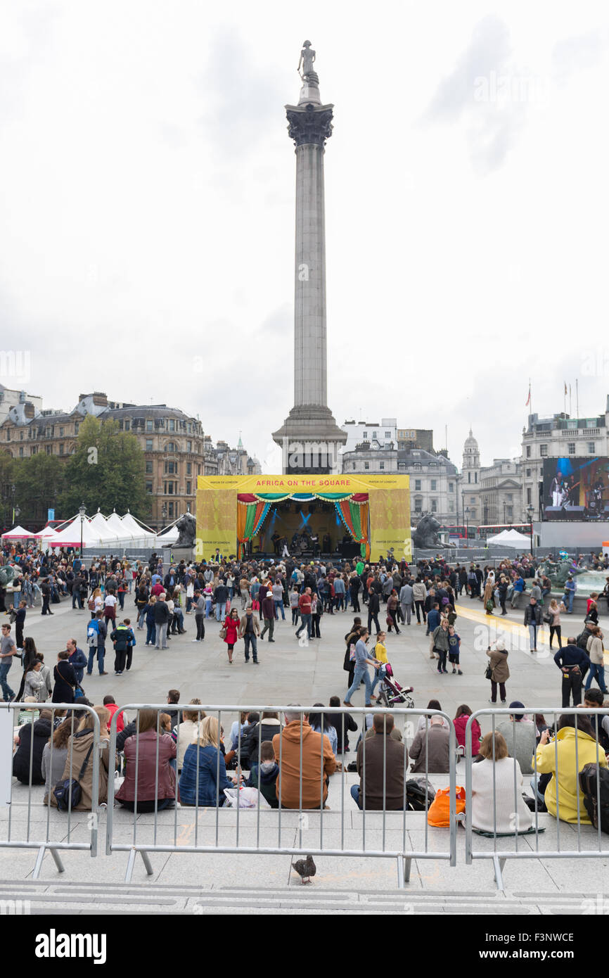 Africa on the Square is organised by the Mayor of London for Black History Month 2015. The event is sponsored by Lebara and Air France, with media partner support from The Voice. Stock Photo