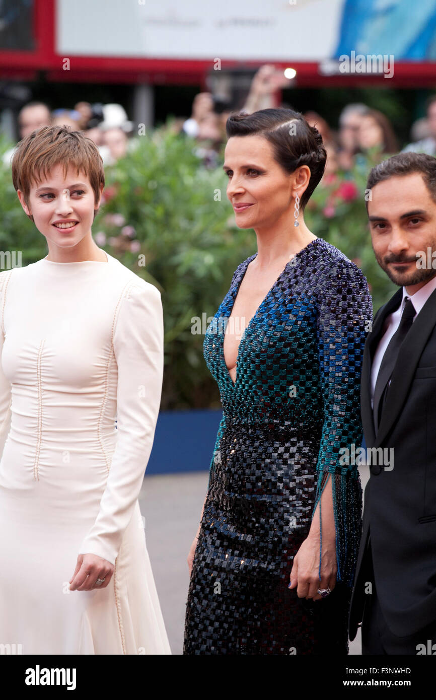 Actress Lou de Laage, actress Juliette Binoche, director Piero Messina