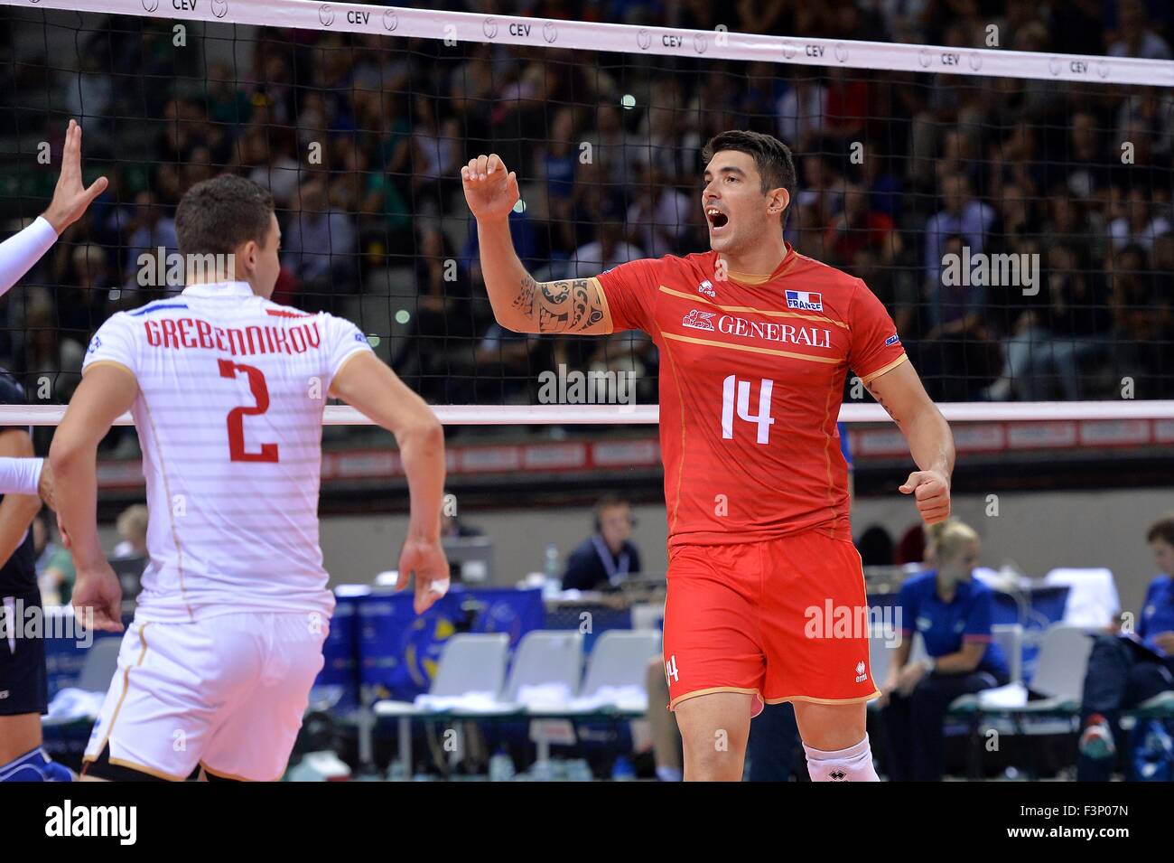 Turin, Italy. 10th Oct, 2015. 2015 Men’s European Volleyball