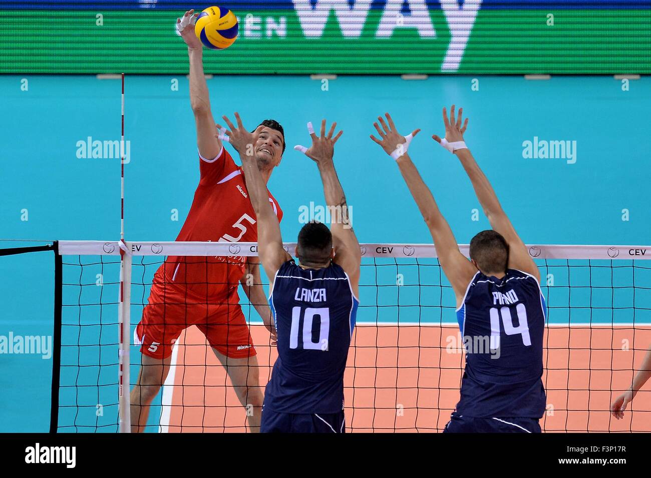 Turin, Italy. 10th Oct, 2015. 2015 Men's European Volleyball