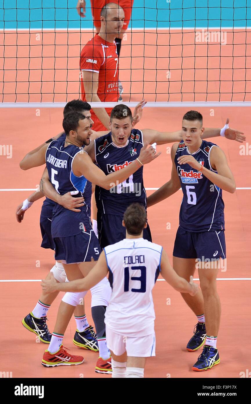 Turin, Italy. 10th Oct, 2015. 2015 Men's European Volleyball