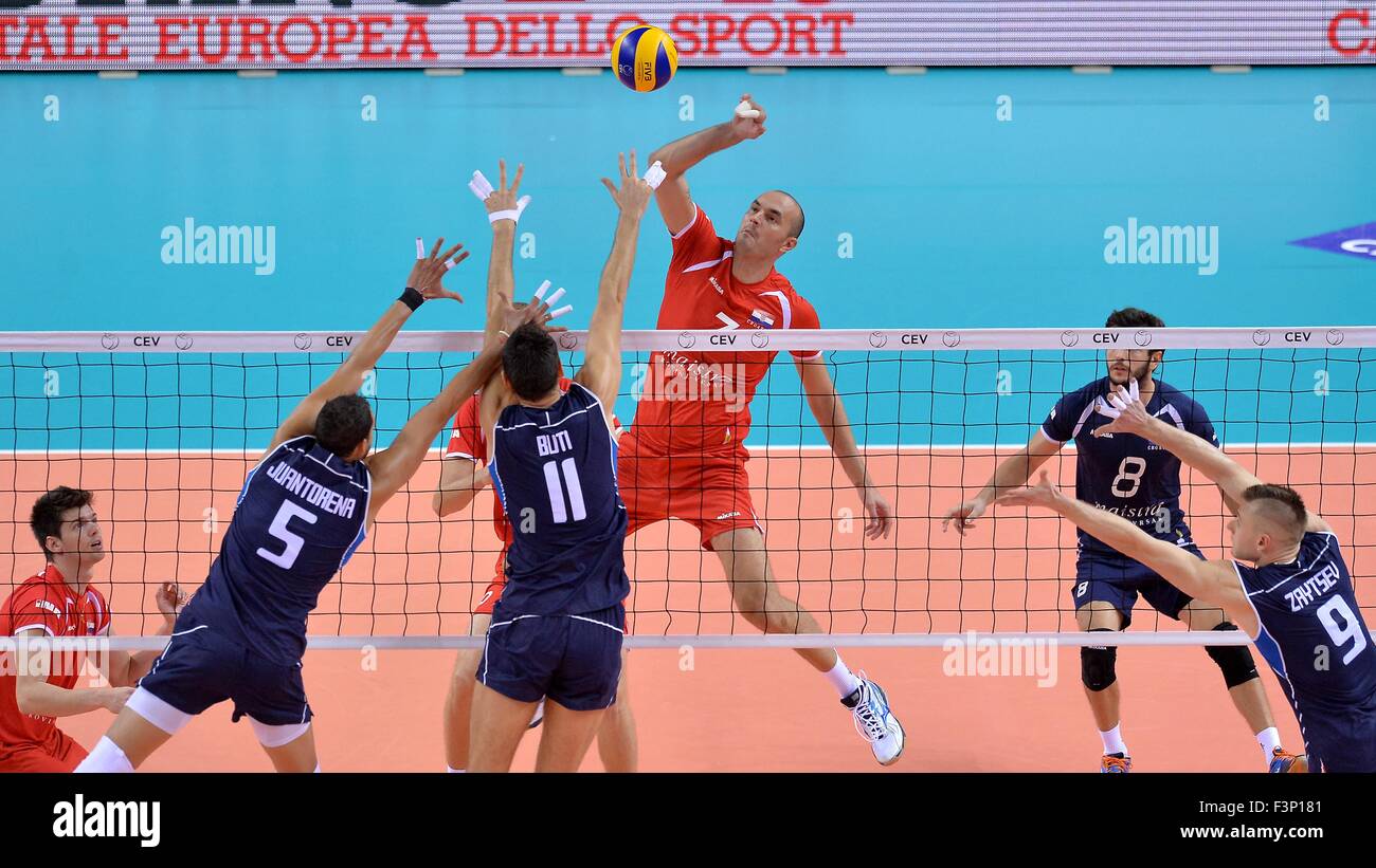 Turin, Italy. 10th Oct, 2015. 2015 Men's European Volleyball