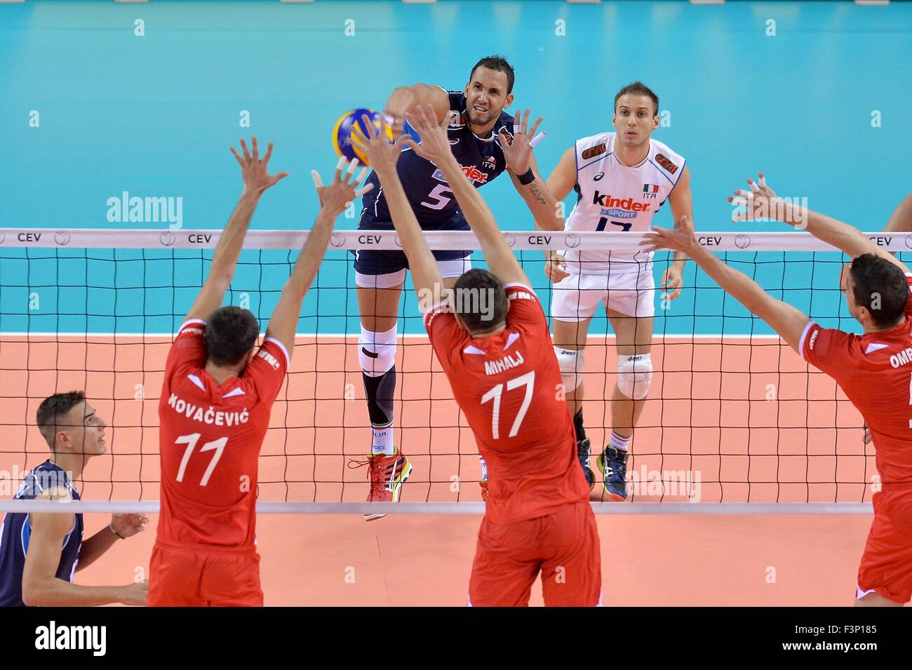Turin, Italy. 10th Oct, 2015. 2015 Men's European Volleyball