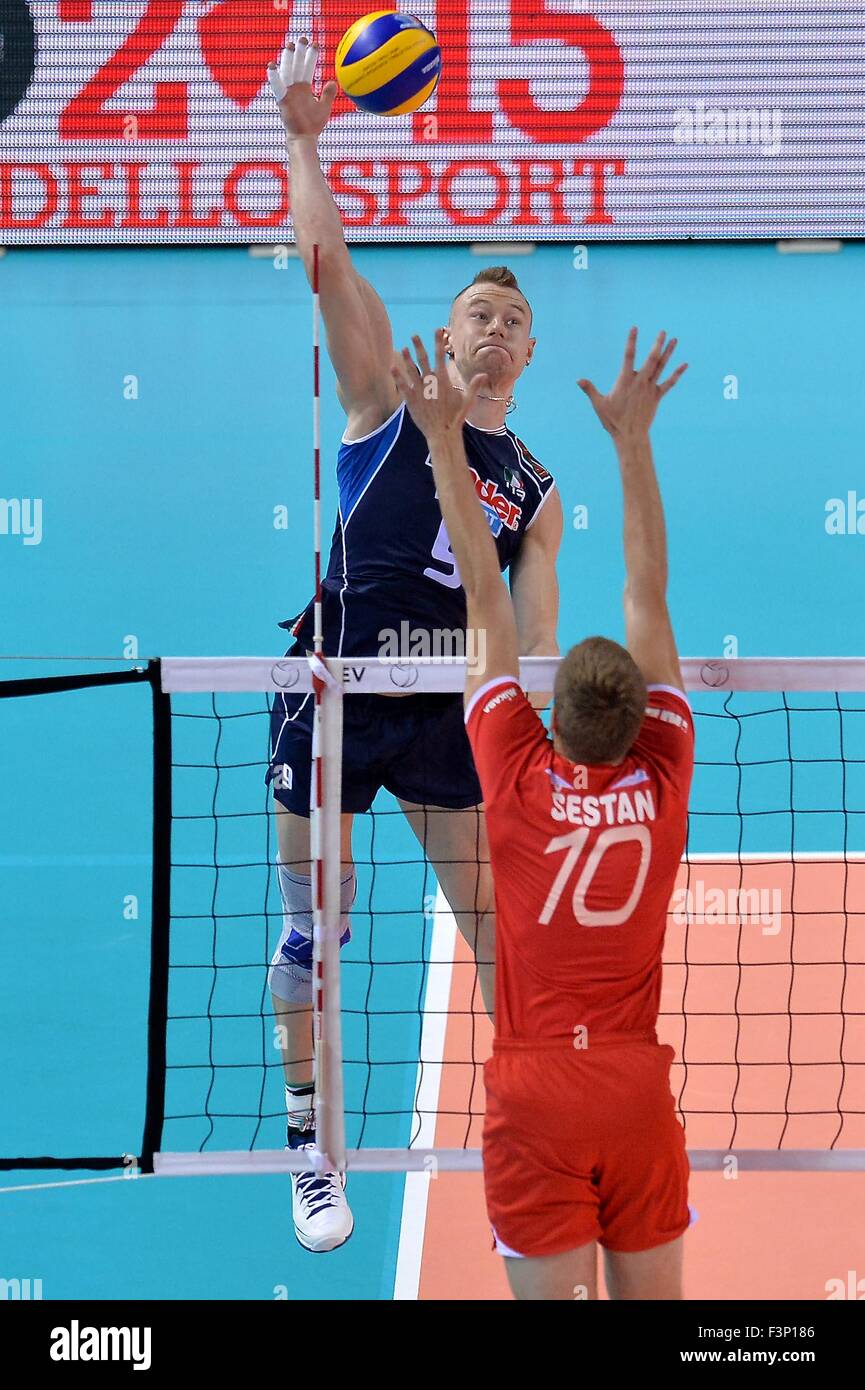 Turin, Italy. 10th Oct, 2015. 2015 Men's European Volleyball