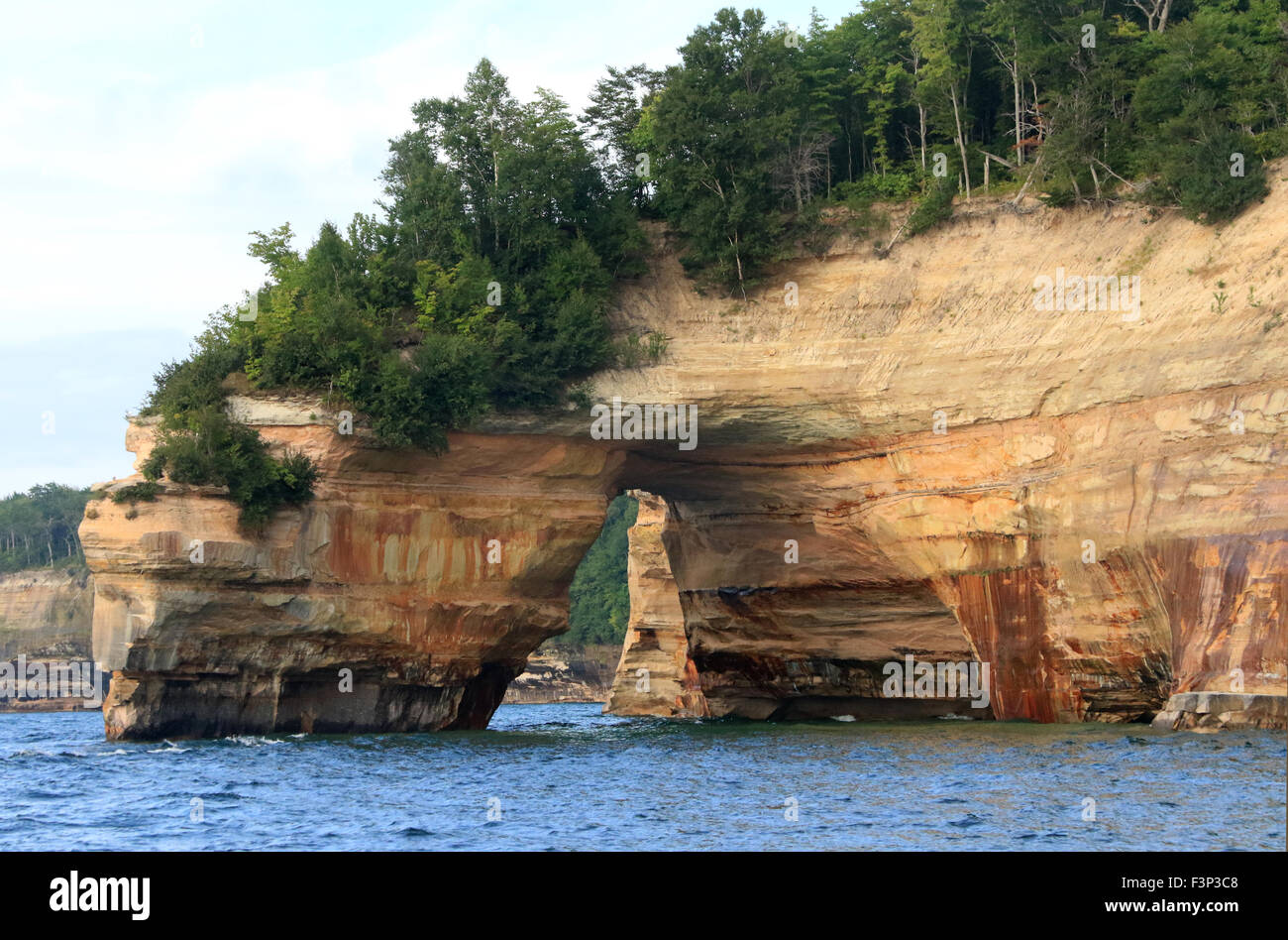 Pictured Rocks National Lakeshore on lake superior as viewed from the ...