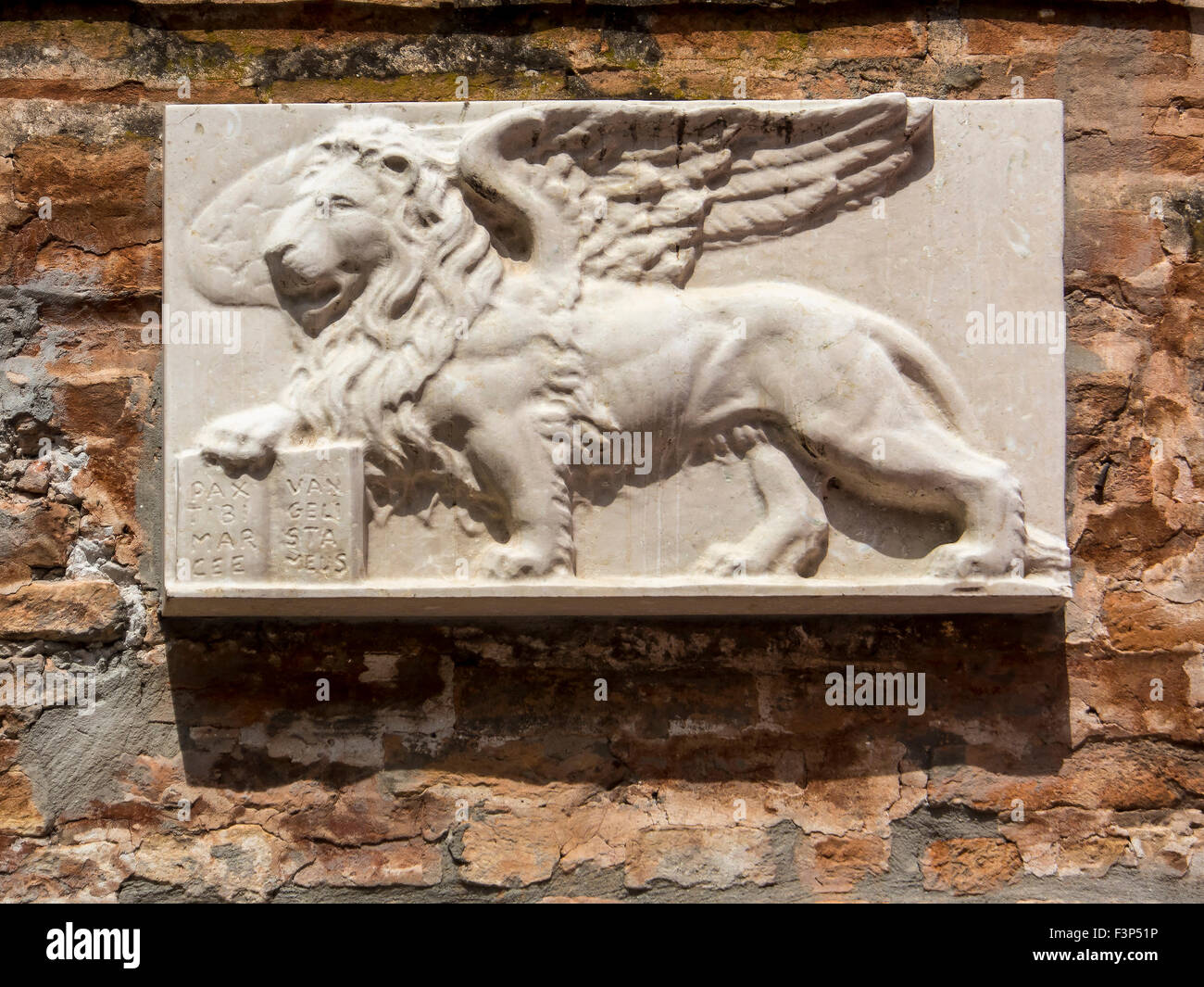 Venice Winged Lion Wall Plaque showing of Venice Stock Photo Alamy