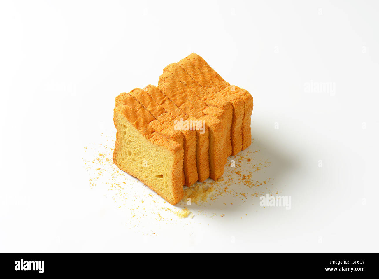 crispy rusks on white background Stock Photo - Alamy