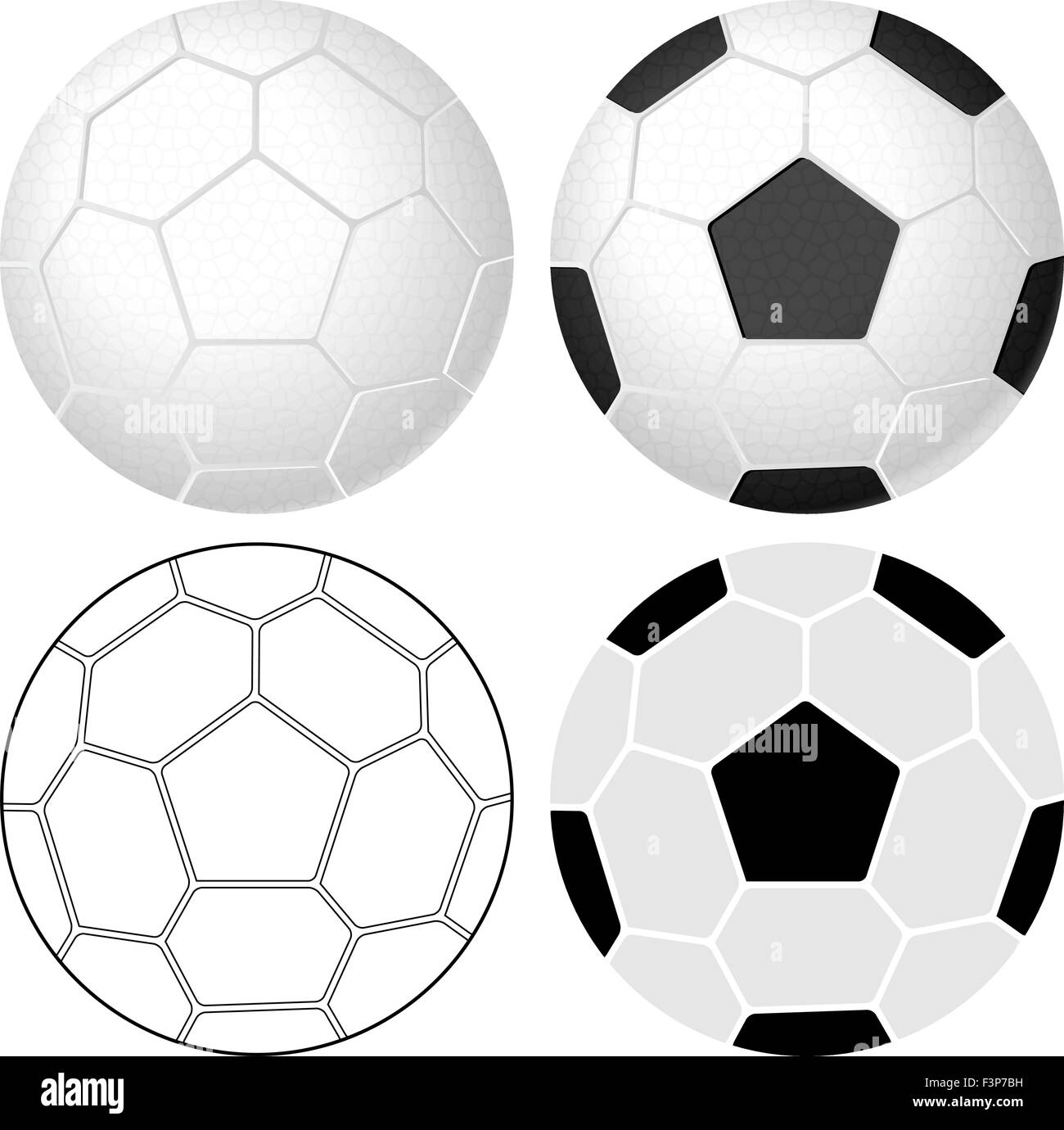 Soccer ball set on a white background. Vector illustration Stock Vector ...