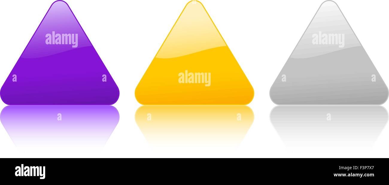 Color triangular icon, isolated on a white background. Vector ...