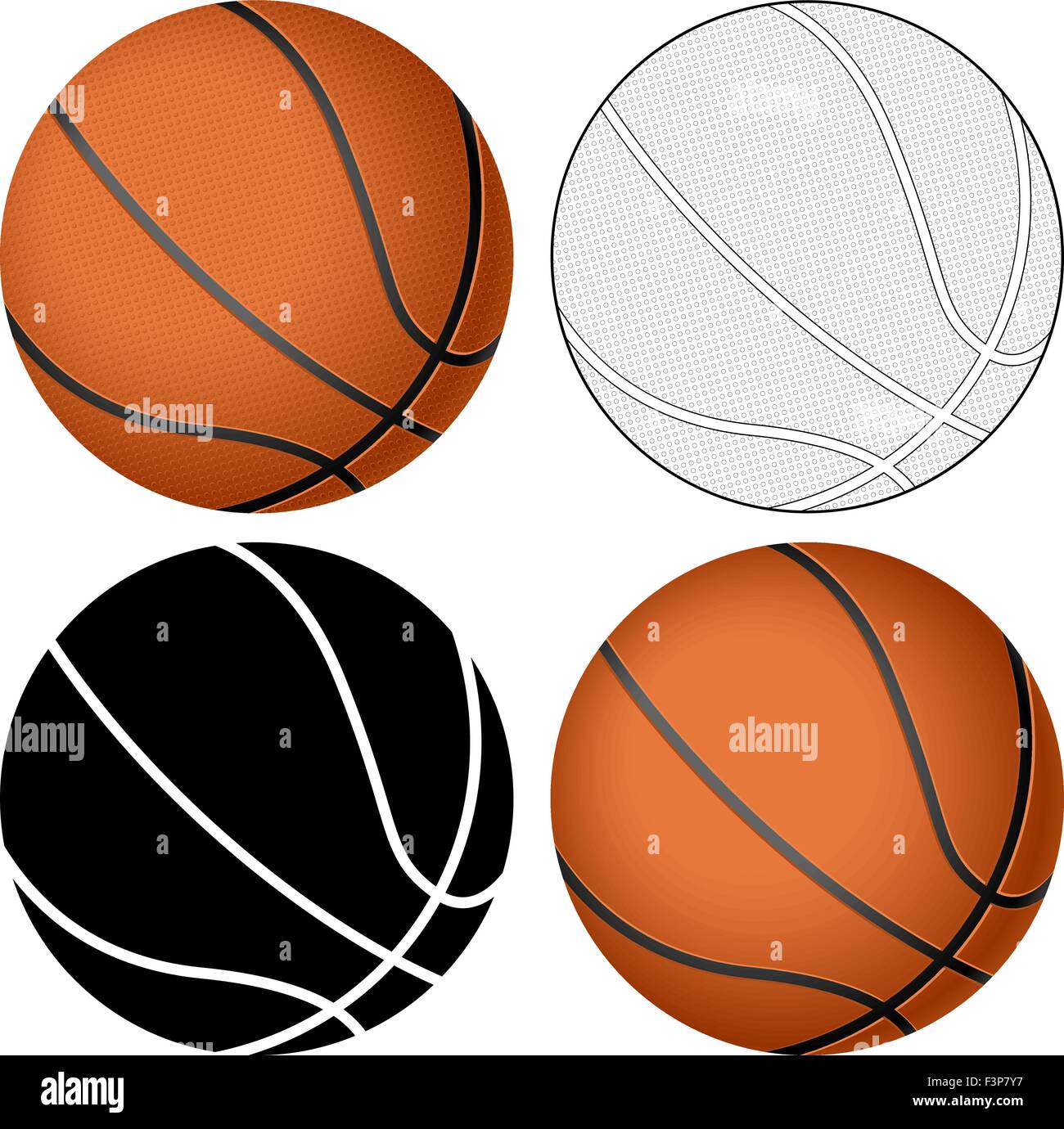 Basketball ball set isolated on a white background. Vector illustration ...