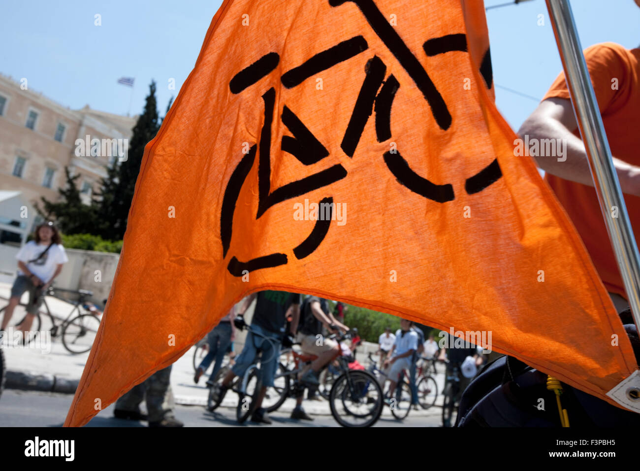 orange bicycle flag