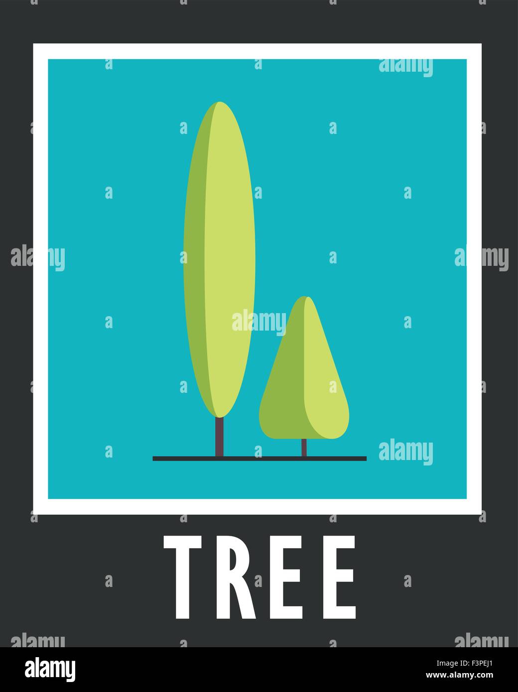 Sign of the two trees on a blue background Stock Vector Image & Art Alamy