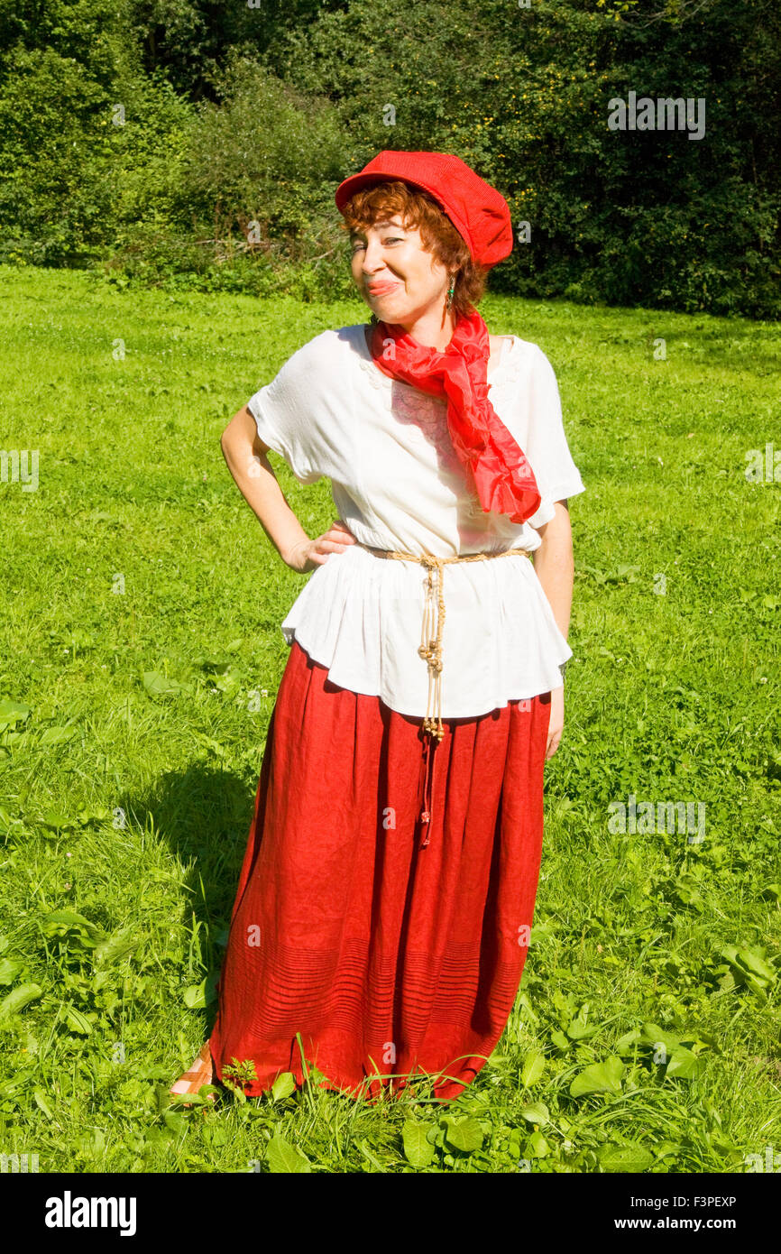 Woman red skirt white hi-res stock photography and images - Alamy