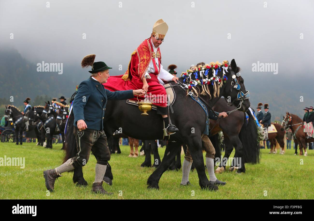 Schwangau, Germany. 11th Oct, 2015. The abbot of Saint Bonifacius Abby