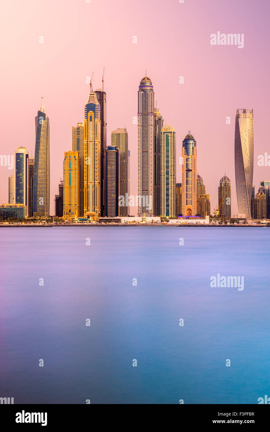 Skyscrapers in Dubai Marina. UAE Stock Photo