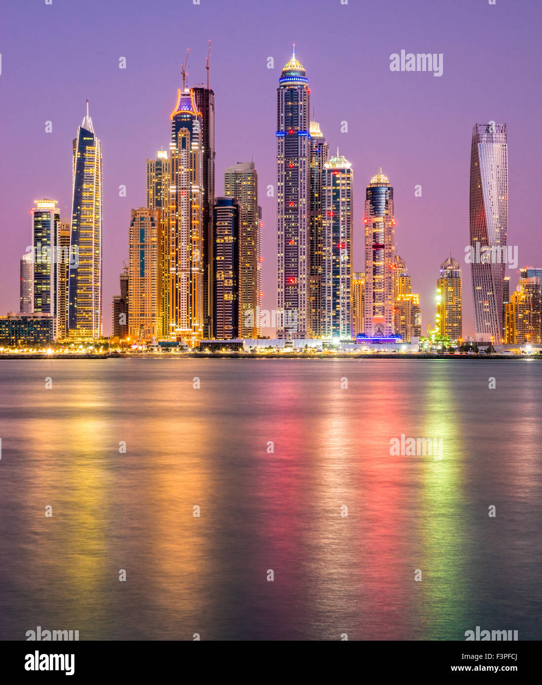 Skyscrapers in Dubai Marina. UAE Stock Photo