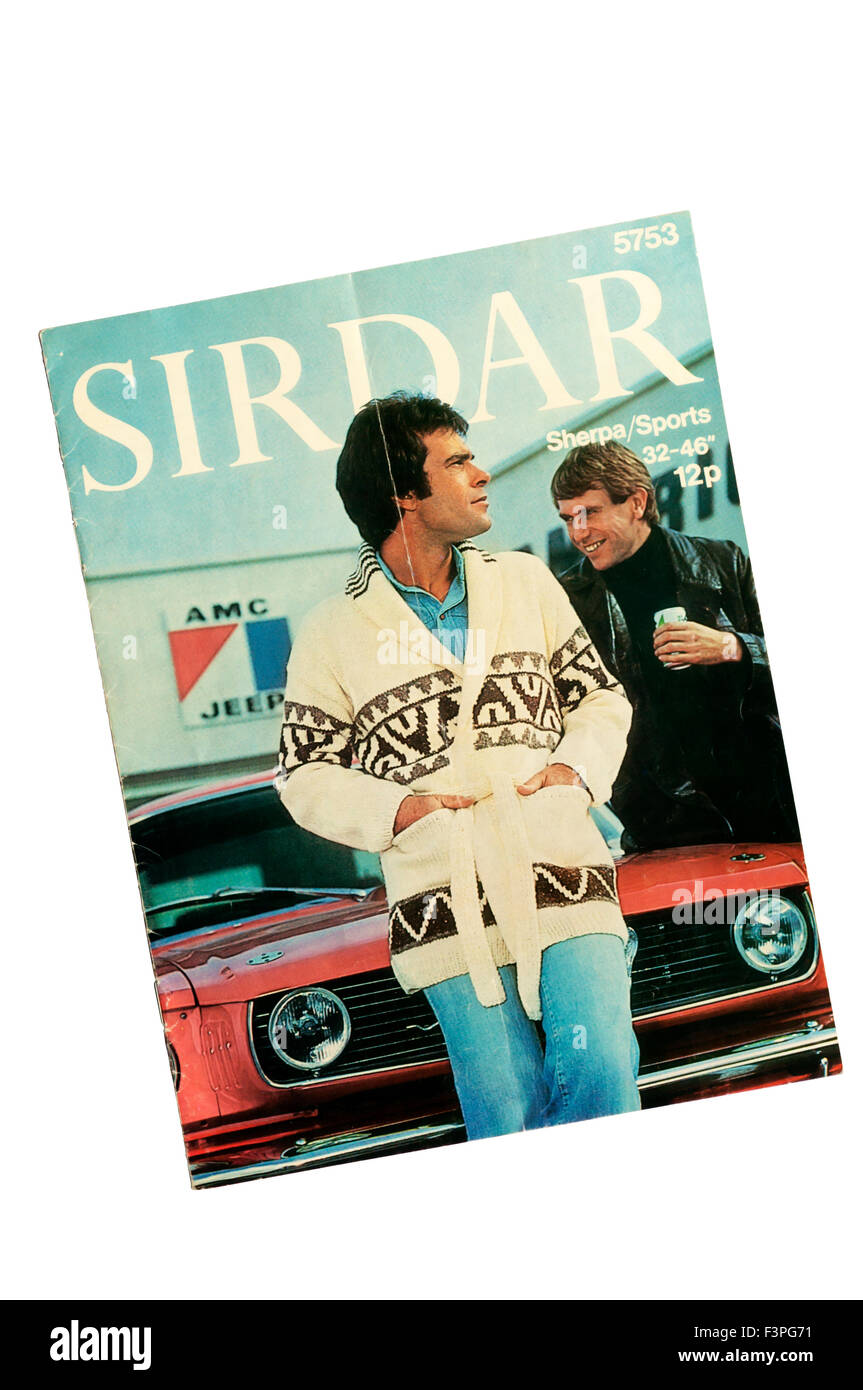 A Sirdar printed knitting pattern for making a Starsky and Hutch style jacket. Stock Photo