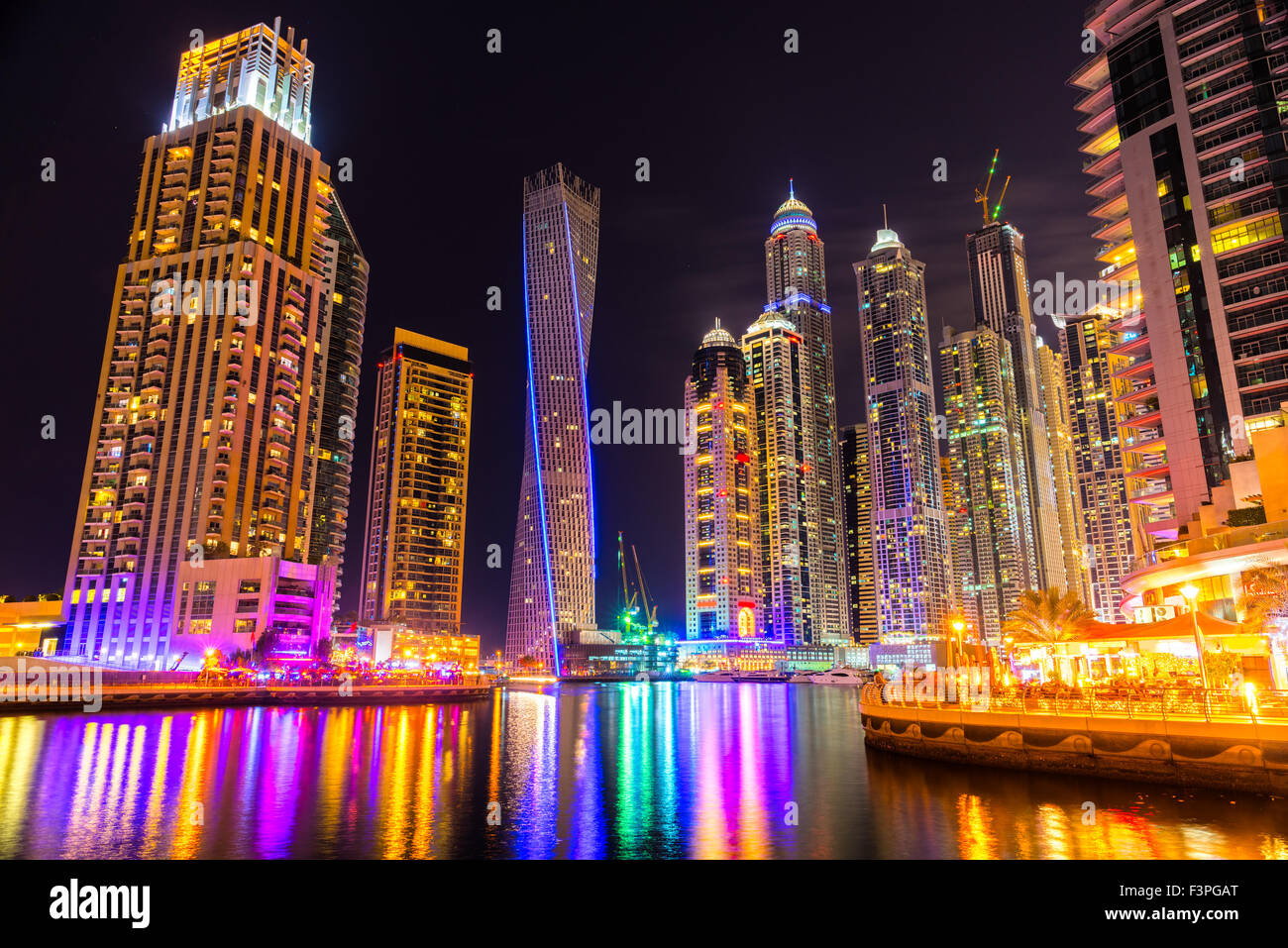 Skyscrapers in Dubai Marina. UAE Stock Photo