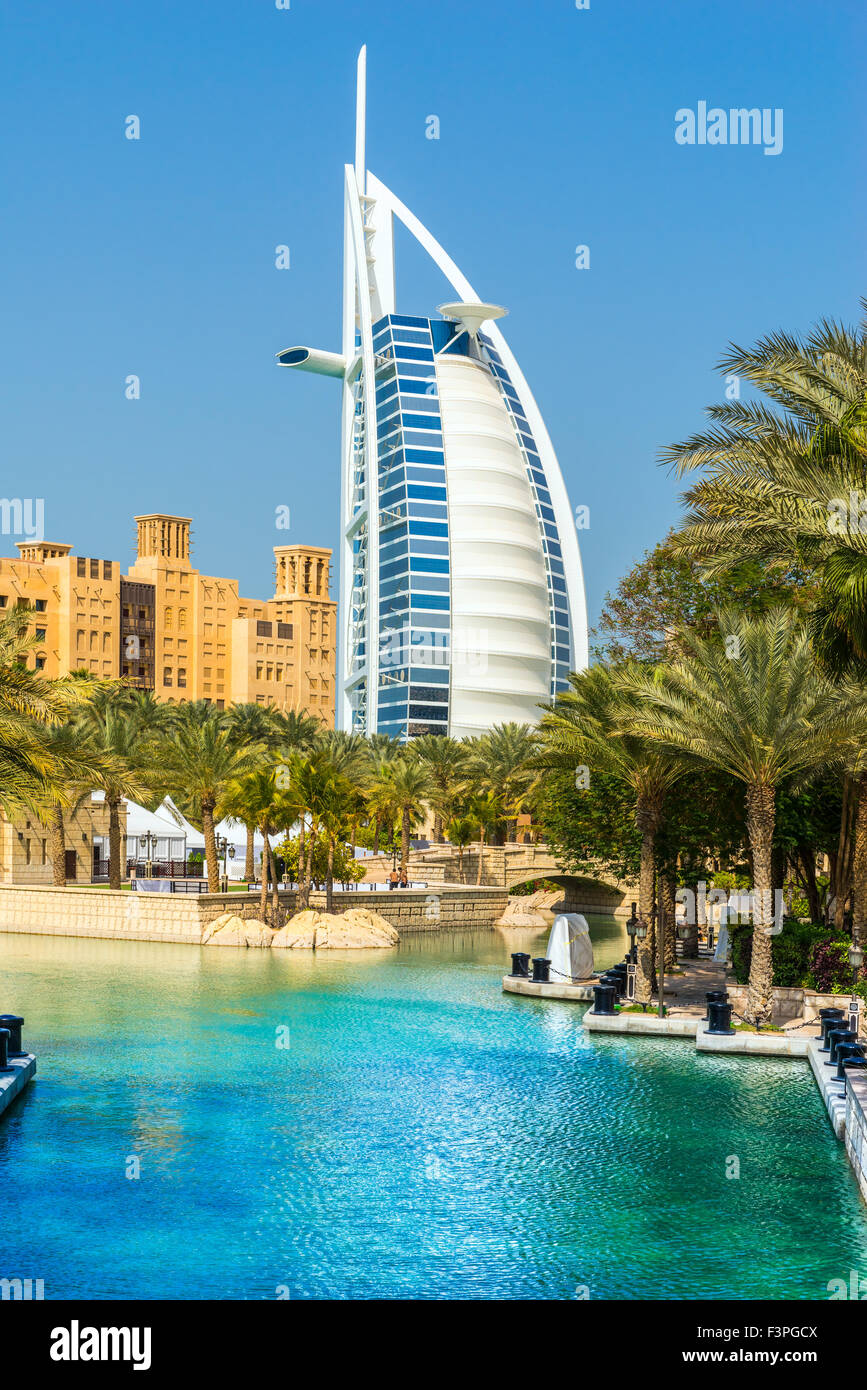 DUBAI, UAE - JANUARY 20: Burj Al Arab hotel on January 20, 2011 in Dubai, UAE. Burj Al Arab is a luxury 5 star hotel built on an Stock Photo