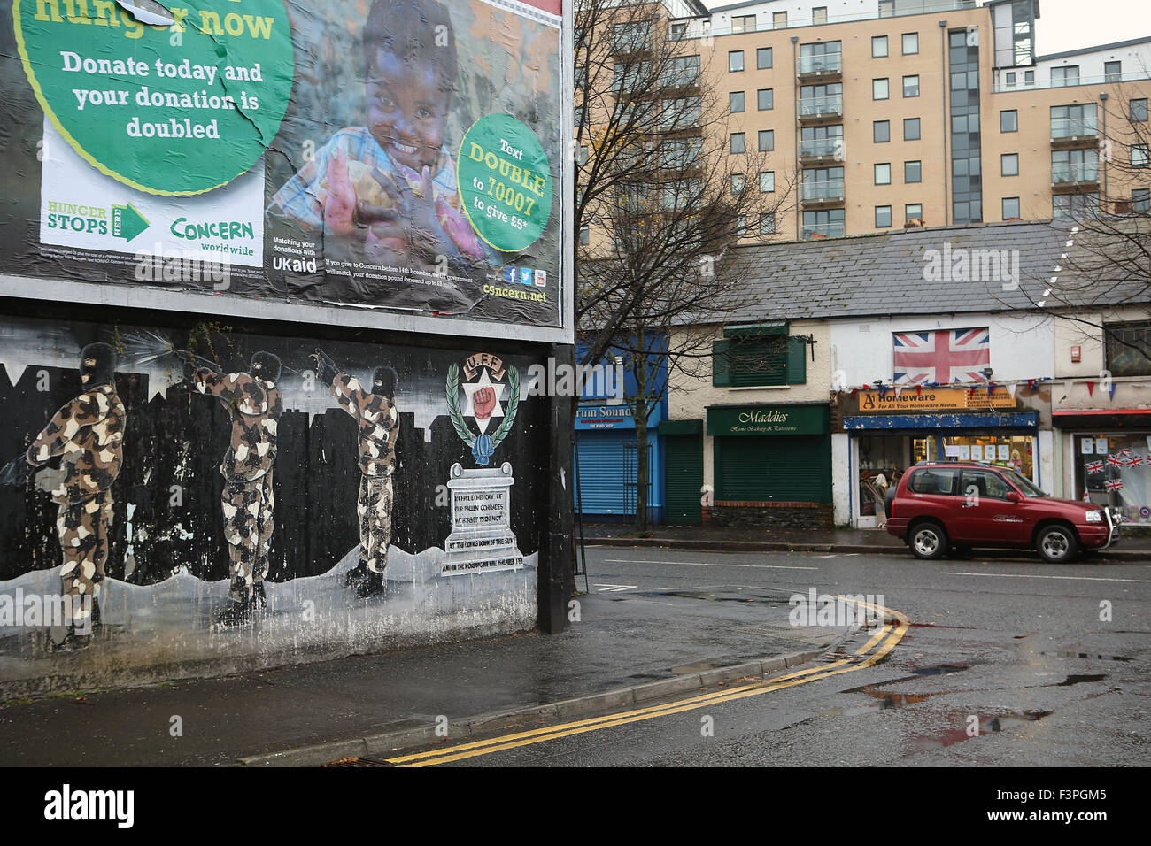 Loyalist mural in Sandy Row.Belfast,Northern Ireland,UK Stock Photo