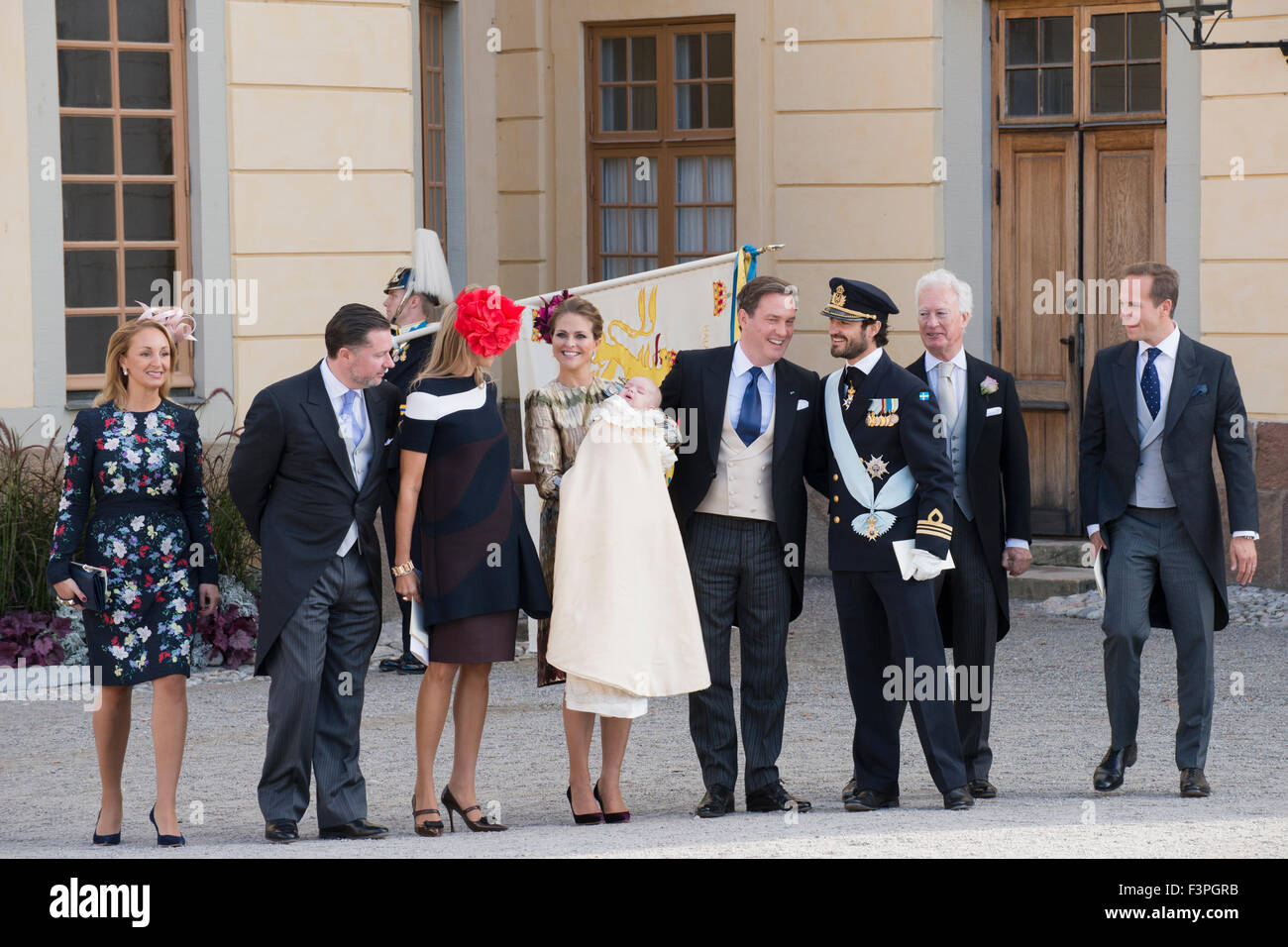 Stockholm Sweden. Sunday, 11th October. The Swedish Royal Family celebrates the christening of Prince Nicolas in small familiar circle. Credit:  Stefan Crämer/Alamy Live News Stock Photo