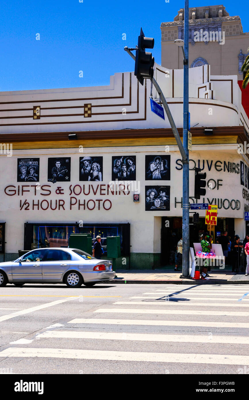 Souvenirs of Hollywood film memorabilia store on Hollywood Blvd and the