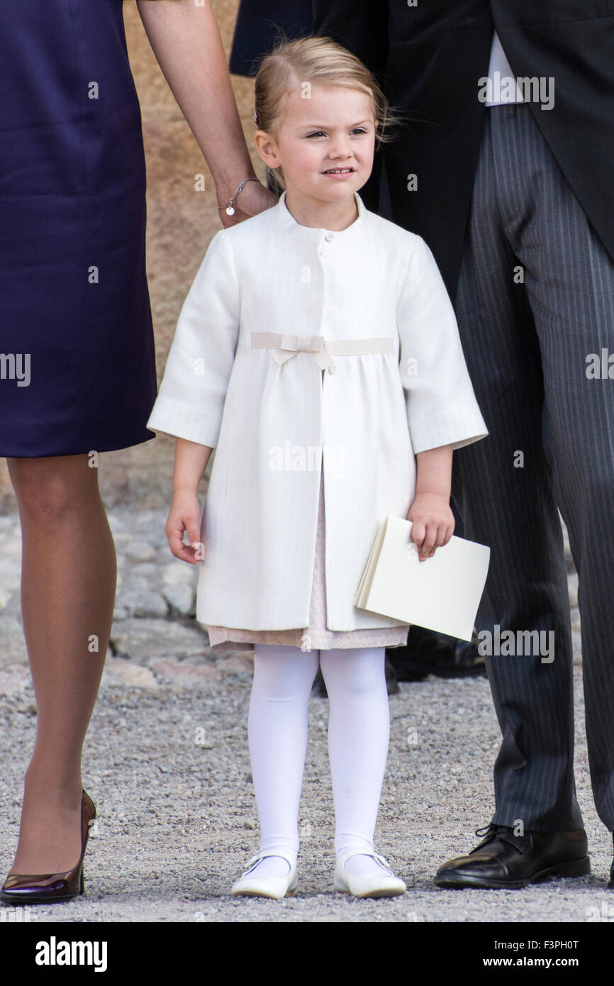 Stockholm Sweden. Sunday, 11th October. The Swedish Royal Family celebrates the christening of Prince Nicolas in small familiar circle. Credit:  Stefan Crämer/Alamy Live News Stock Photo