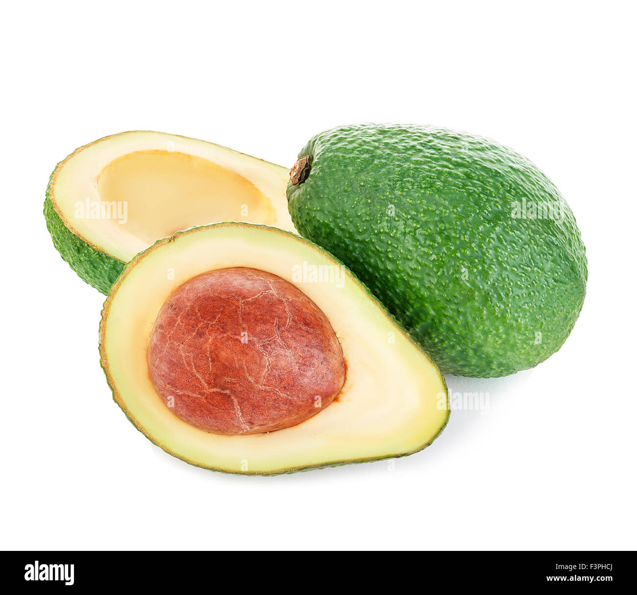 Fresh avocado isolated on white Stock Photo