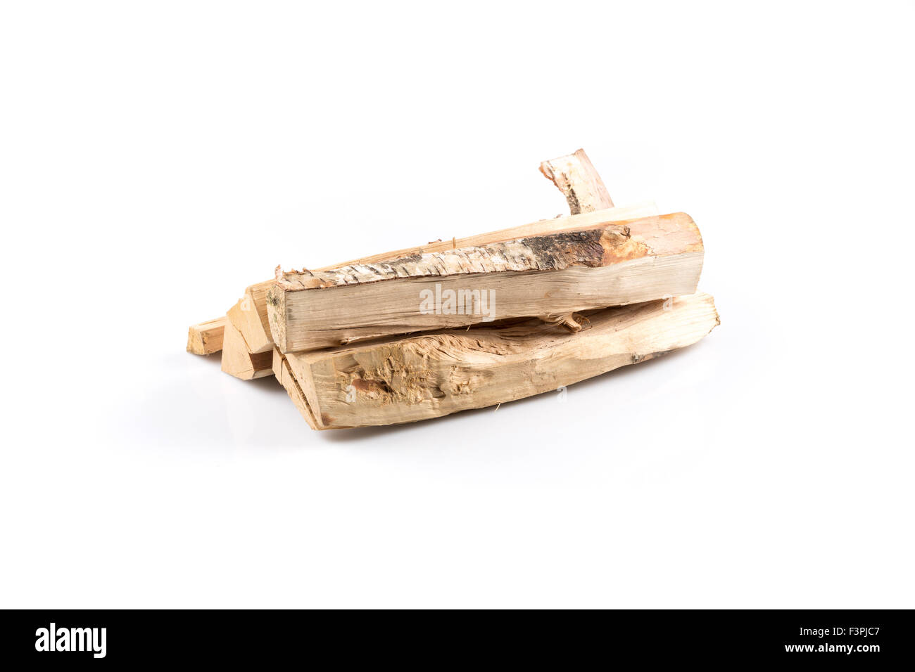 Stack of cut logs firewood from silver birch tree isolated on white background Stock Photo Alamy