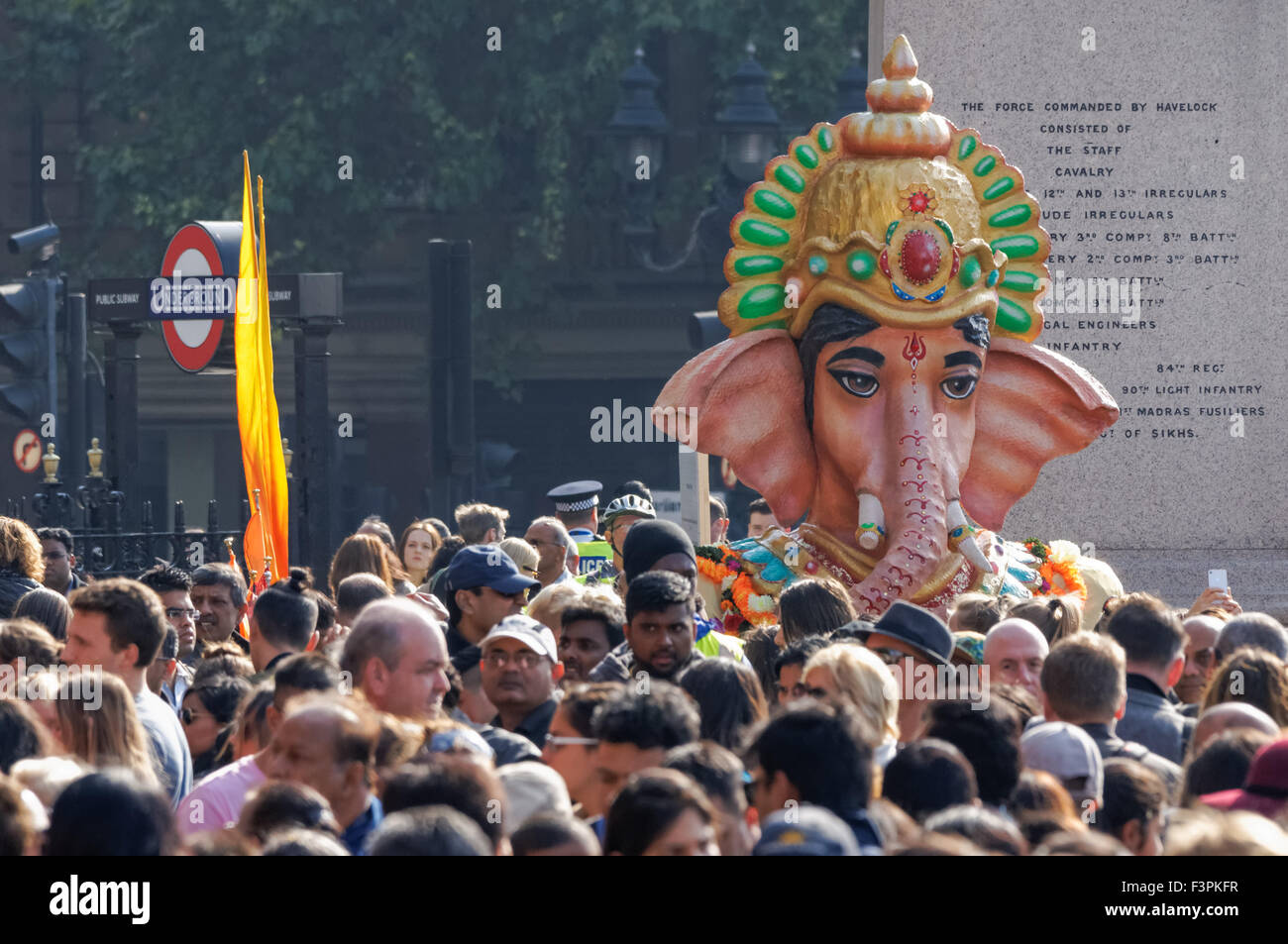 Ganesha statue during Diwali celebrations at Trafalgar Square, London