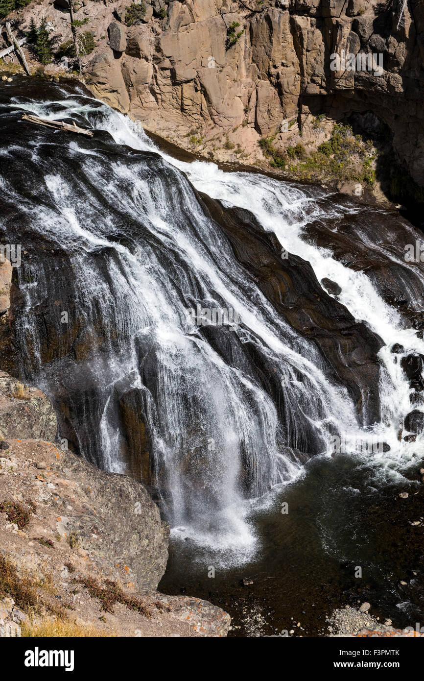 Gibbon Falls (84'), Gibbon River, Yellowstone National Park, Wyoming, USA Stock Photo