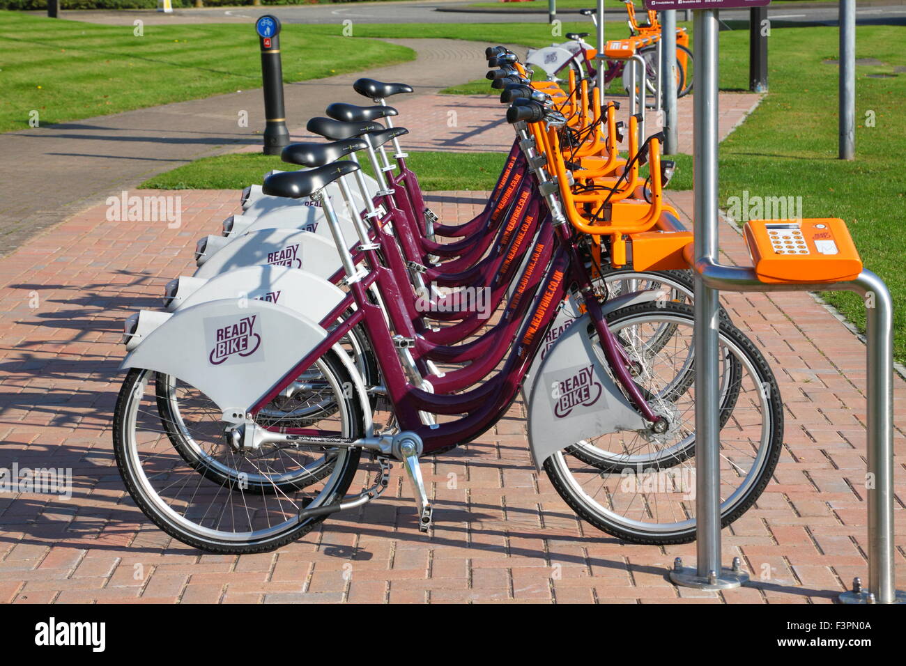 ECO friendly Bikes for hire parked 