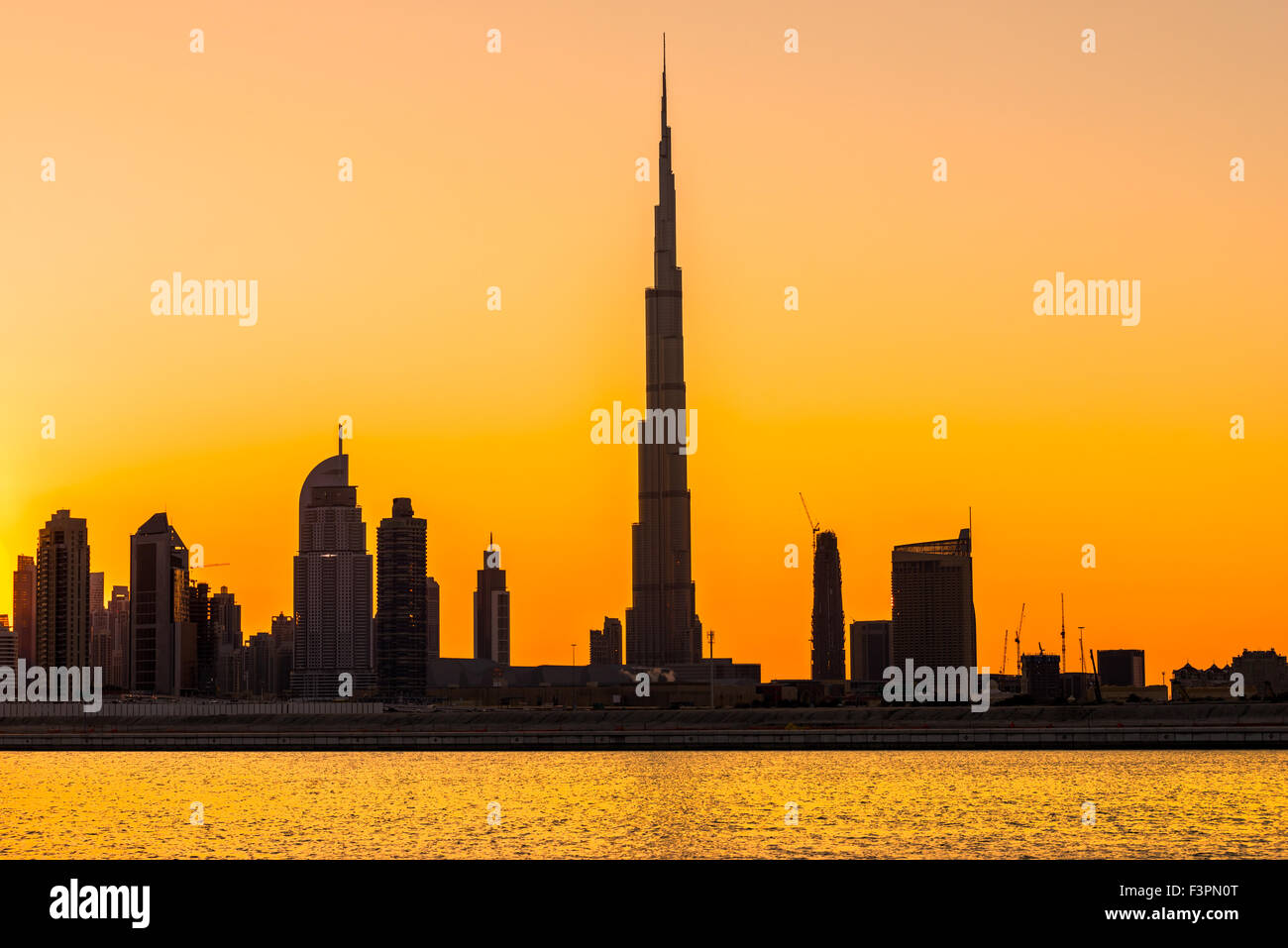 Dubai skyline at dusk, UAE Stock Photo - Alamy