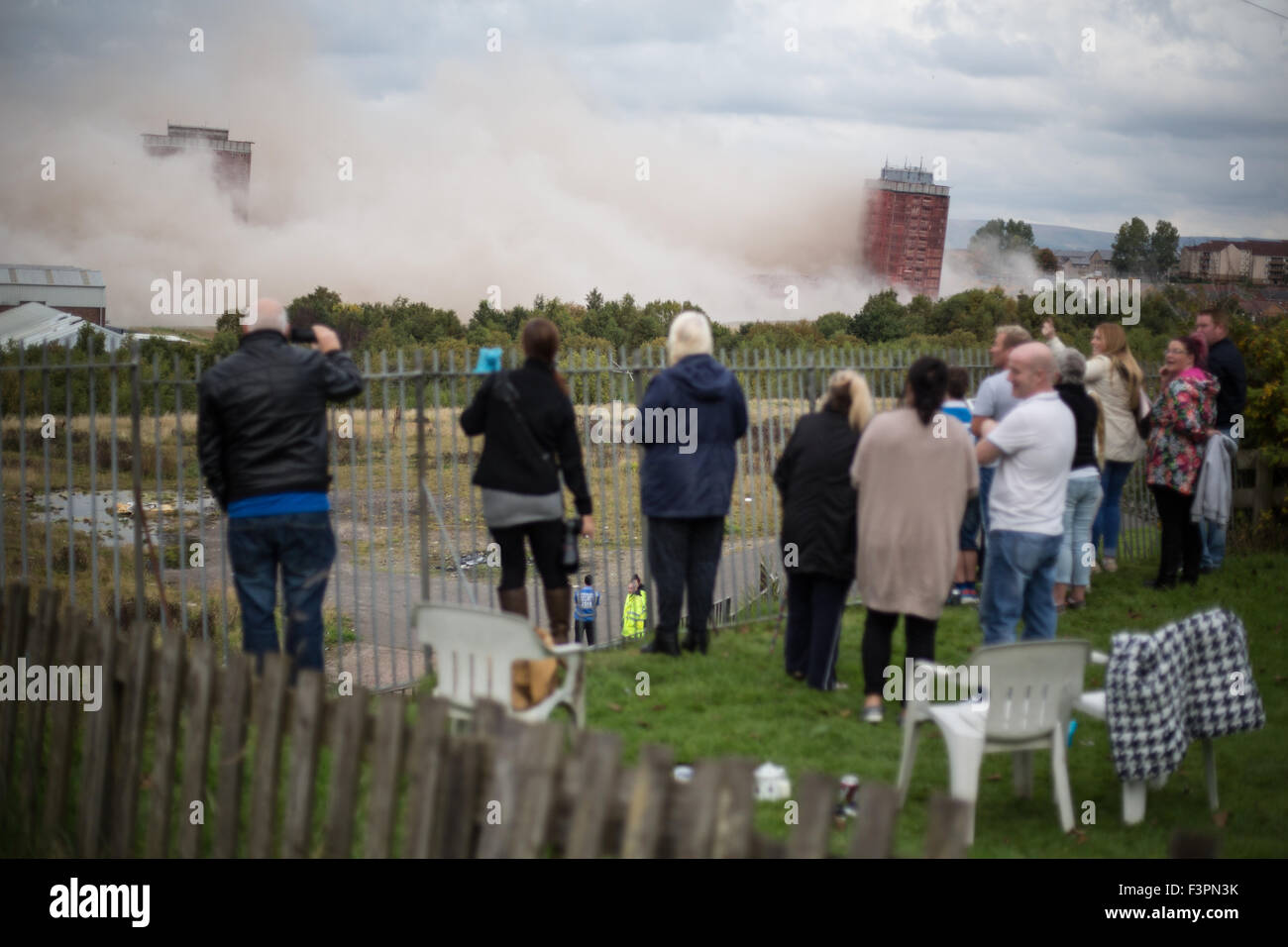 Glasgow, UK. 11th Oct, 2015. The demolition of the iconic Red Road
