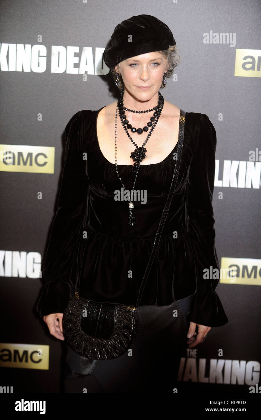New York City. 9th Oct, 2015. Melissa McBride attends AMC's 'The Walking Dead' Season 6 Fan Premiere Event 2015 at Madison Square Garden on October 9, 2015 in New York City. © dpa/Alamy Live News Stock Photo