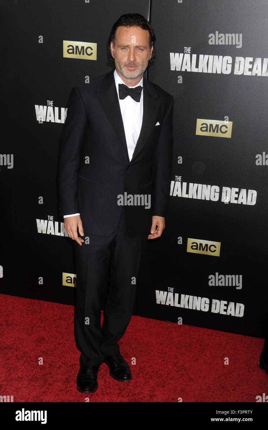 New York City. 9th Oct, 2015. Andrew Lincoln attends AMC's 'The Walking Dead' Season 6 Fan Premiere Event 2015 at Madison Square Garden on October 9, 2015 in New York City. © dpa/Alamy Live News Stock Photo