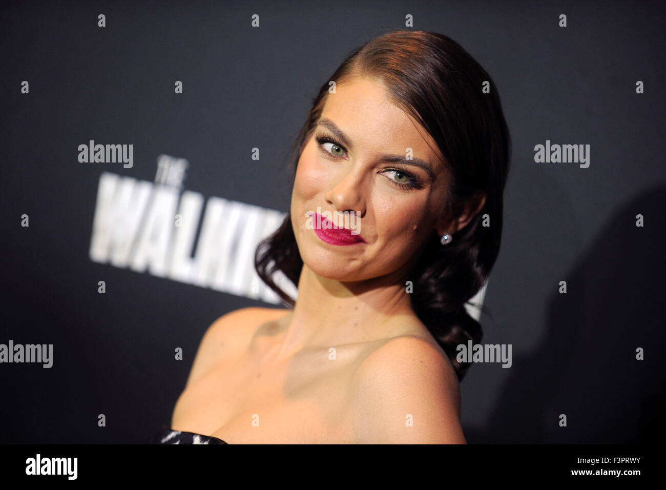New York City. 9th Oct, 2015. Lauren Cohan attends AMC's 'The Walking Dead' Season 6 Fan Premiere Event 2015 at Madison Square Garden on October 9, 2015 in New York City. © dpa/Alamy Live News Stock Photo