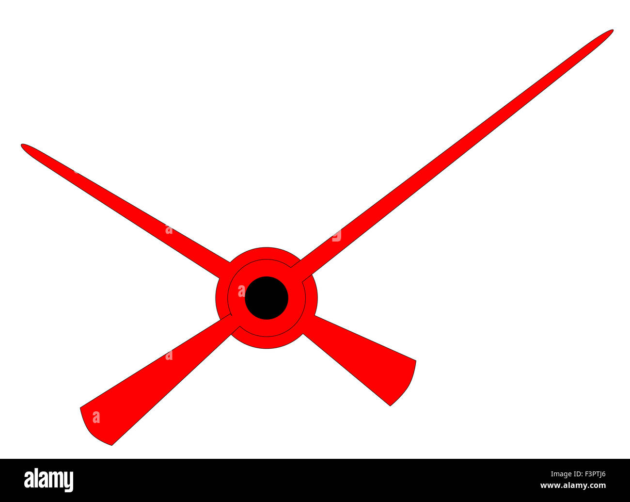 Clock hands in red isolated over a white background Stock Photo - Alamy