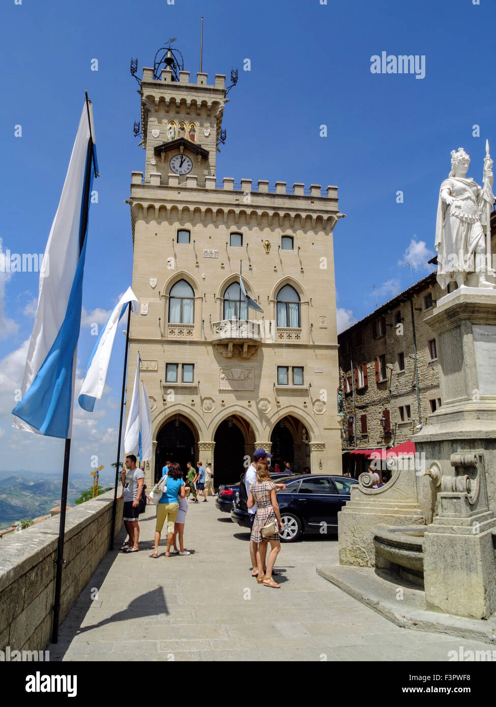 Italy, Emilia-Romagna, Republic of San Marino - Guildhall. Stock Photo